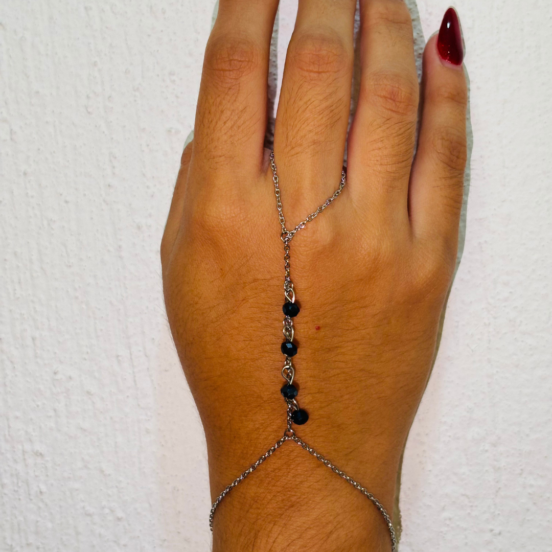CHAIN BRACELET BLACK SILVER