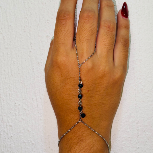 CHAIN BRACELET BLACK SILVER