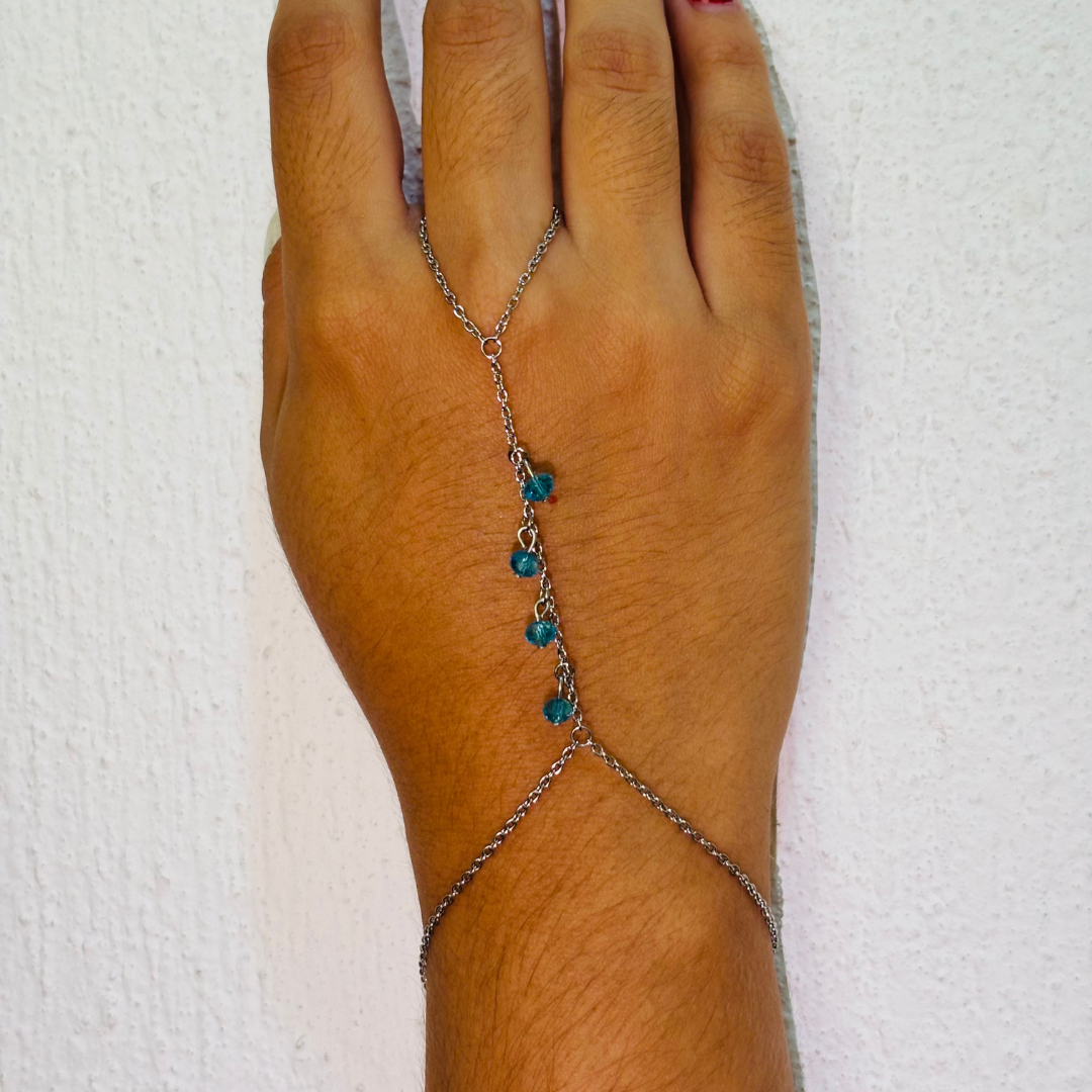 CHAIN BRACELET BLUE SILVER