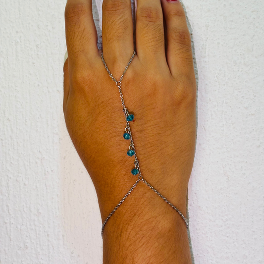 CHAIN BRACELET BLUE SILVER
