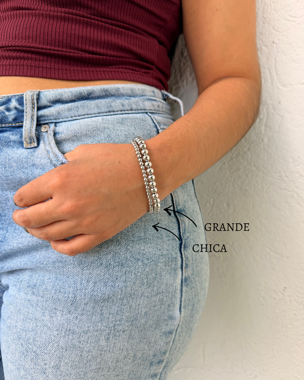 PULSERAS BOLITAS SILVER