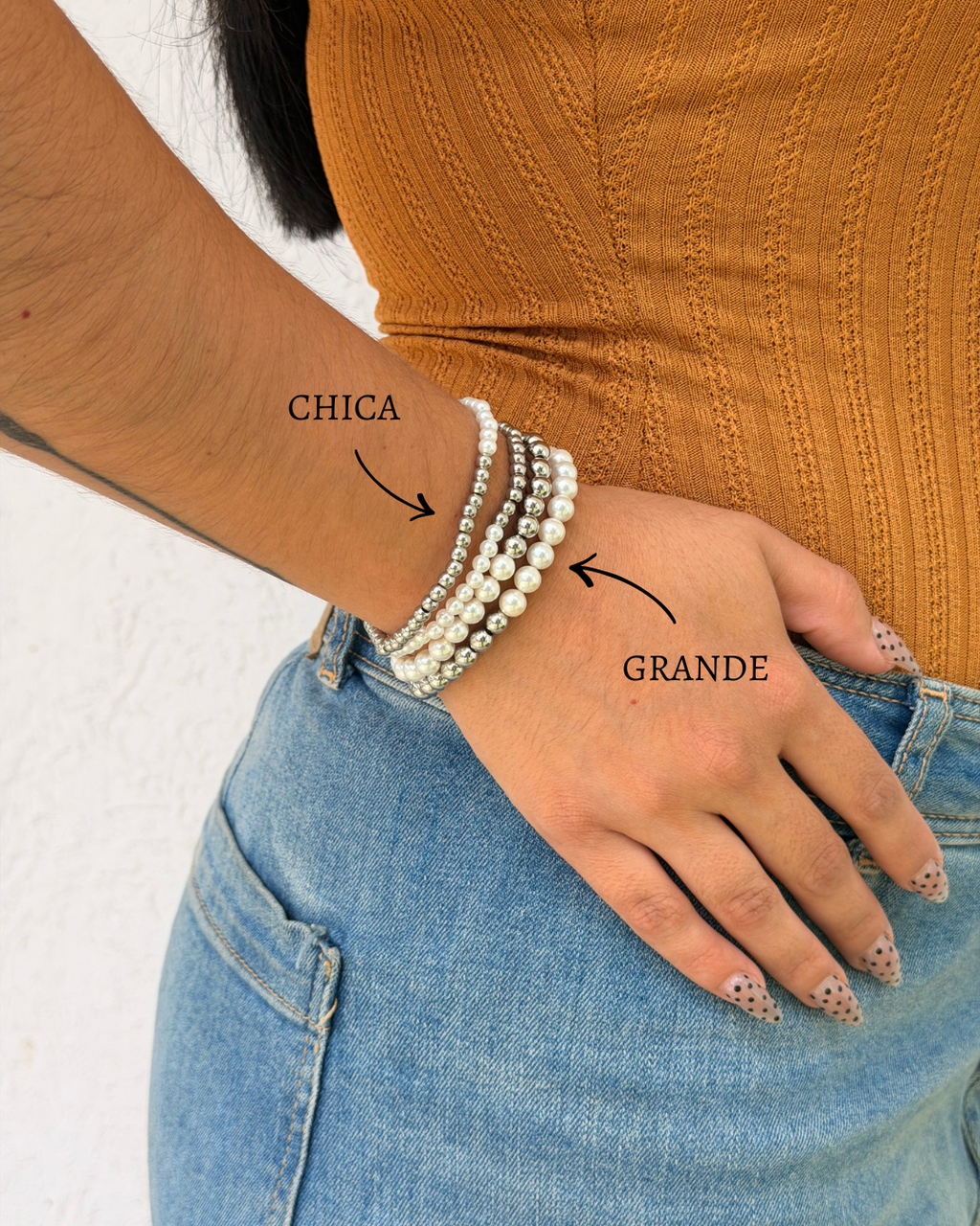 PULSERAS PERLA SILVE