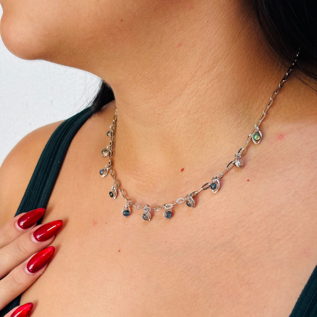 COLLAR ABULON SILVER