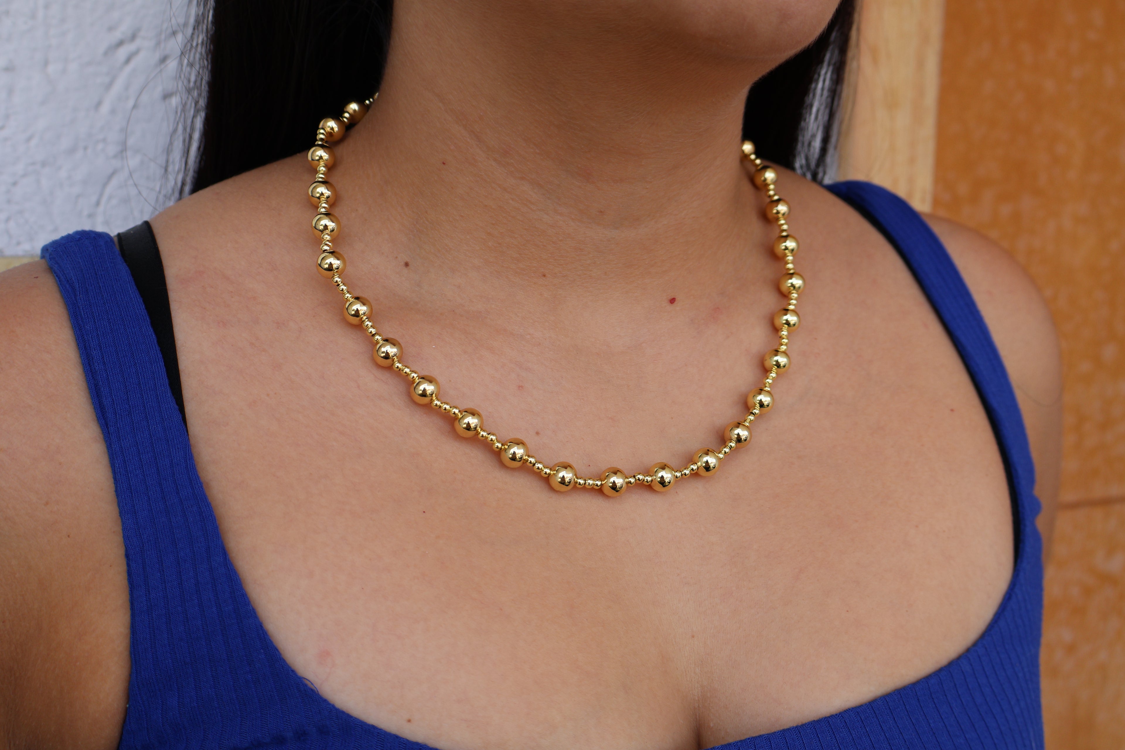 COLLAR PERLA DORADA