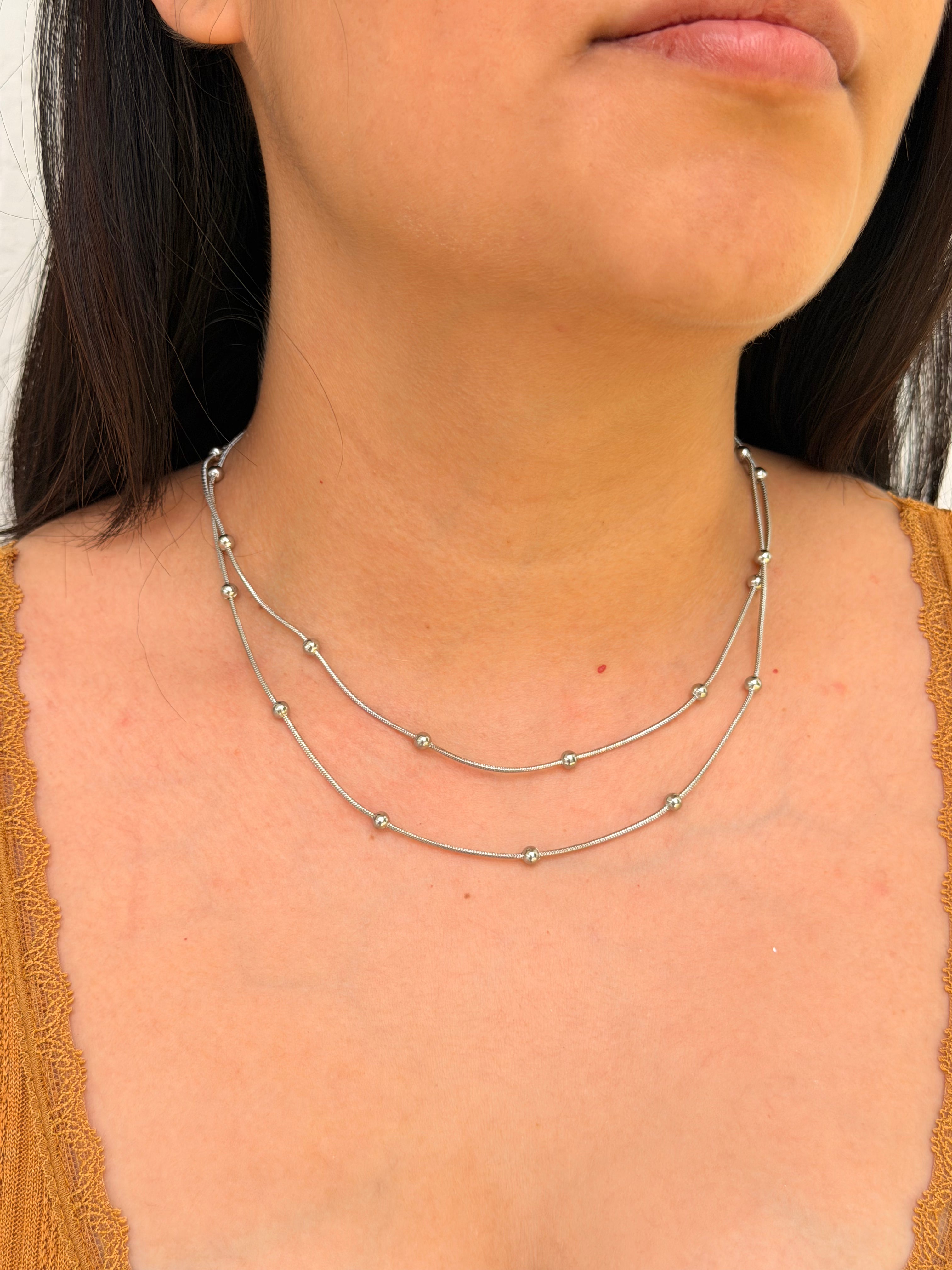 COLLAR CAT DOBLE SILVER
